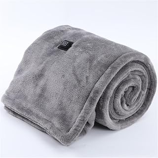 Buhelyc USB Electric Blanket, 180×85cm Portable Flannel Fleece Heated Overblanket with 3 Heat Level Settings & LED Indicator Light, Auto Shut Off, for Dormitory, Home, Machine Washable, Single