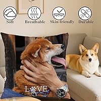 Vista 4 de Personalized Birthday Photo Pillow Case Using one Central Picture with Custom Text Creating a Festive Cushion That Also Holds Gift Meaning