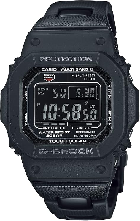 G-SHOCK GW-M5610U Casio Radio Solar Wristwatch, Metal Core Band: Black Gift Set