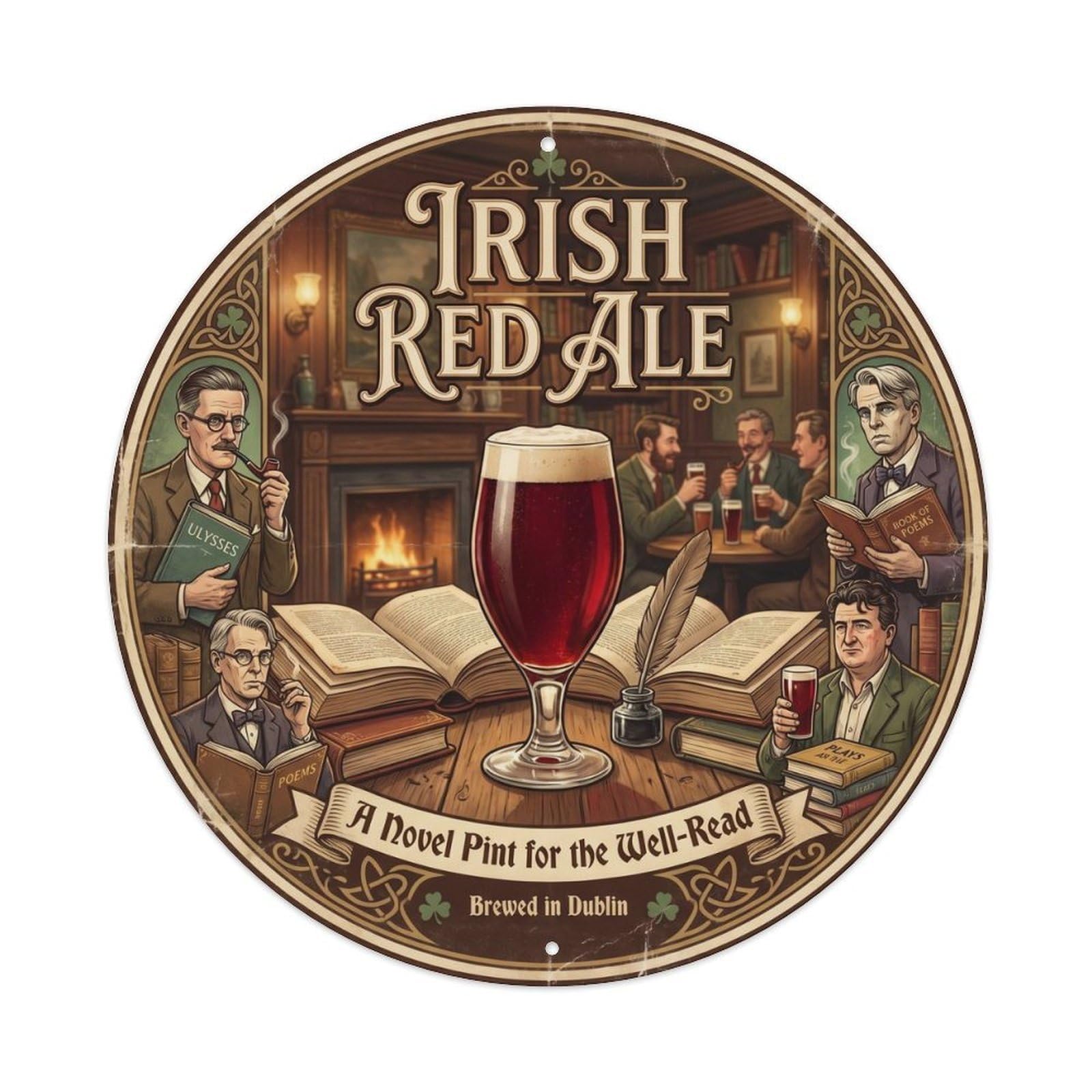 Vintage Irish Red Ale Beer Pub Brewery Festival Brew Metal Tin Sign