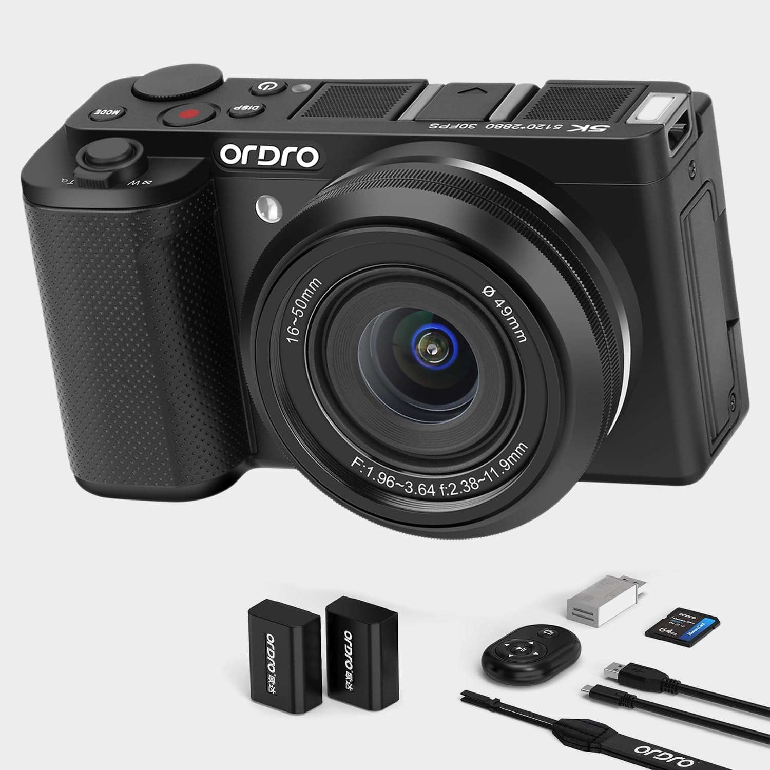 ORDRO NEW G930 Mirrorless Camera Optical Zoom Vlog Camera 5K/30fps,4K/60fps Digital Cameras for Photography and Video (Black)
