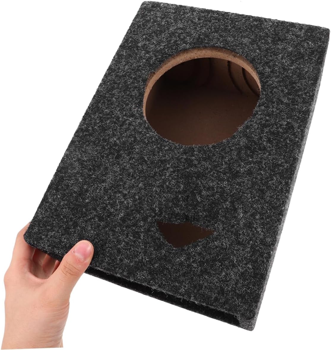 Heavy Duty Vented Subwoofer Box Enclosure for Vehicle Compact Speaker Box for Trucks and Suvs Carpet Covered Design for Enhanced Sound Clarity