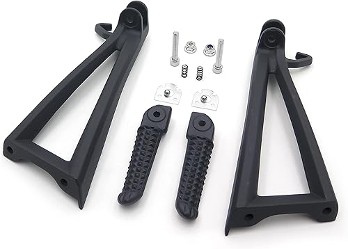 XKMT- - Estriberas para pie de pasajero trasero color negro compatible con Yzf R6 2006-2009 2010 2011 2012 B00YWCC69K