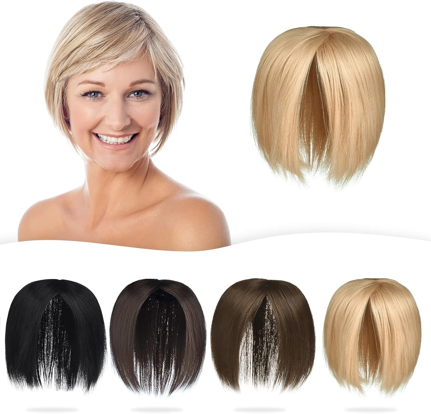 Yamel Hair Toppers for Women 3 Clips in Hair Pieces Topper Straight