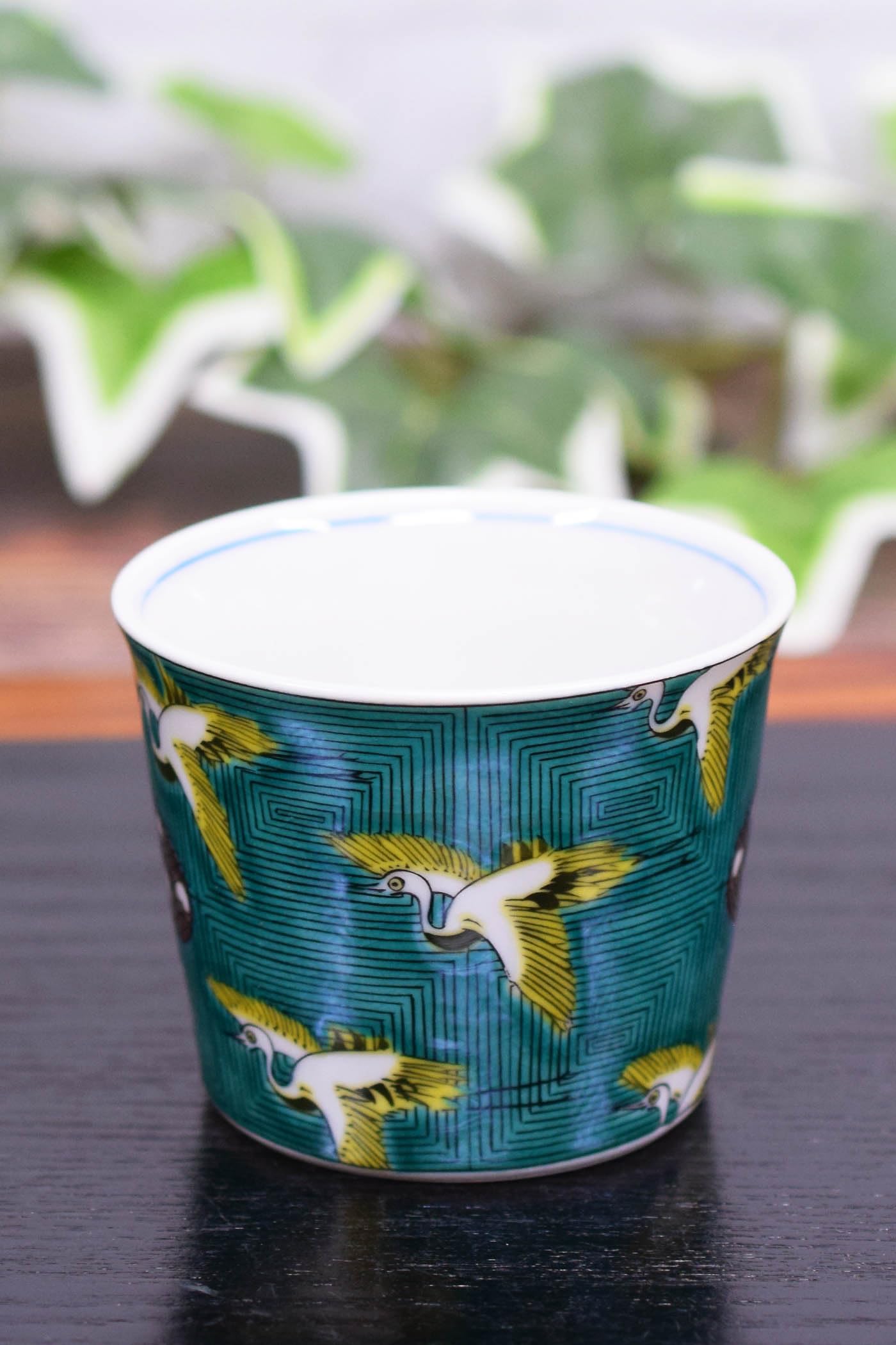 Sobachoko Stylish Kutani Ware Soba Boar Mouth, Blue Tsuru Karuta Pattern, Ceramic, Japanese Tableware, Made in Japan : Home & Kitchen