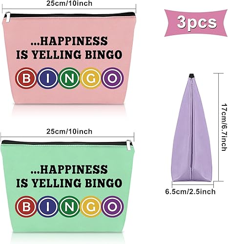 Miniatura 2 de Bolsa de maquillaje de regalo para amantes del bingo, Verde, rosa y morado