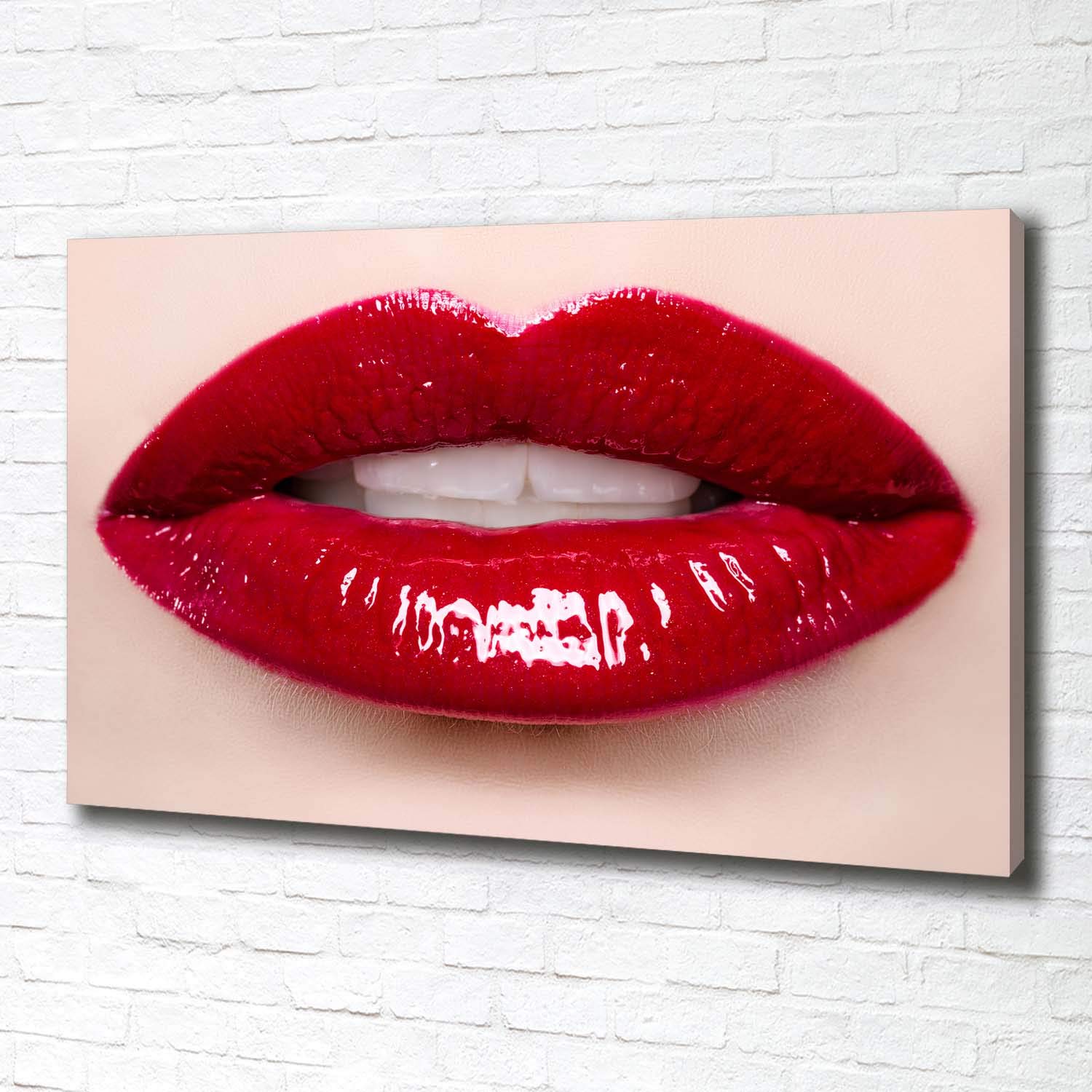 Tulup Tirages sur toile - art mural - tirages sur toile - thème d'image - 100x70 cm - Sensualité - Rouge - Lèvres Rouges