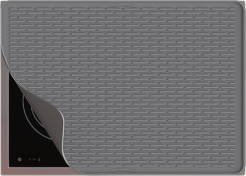 28x20 Silicone Stovetop Cover, Heat Resistant Stove Protector Mat, Grey