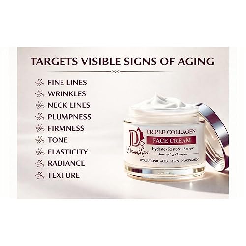 Miniatura 2 de Triple colágeno, ácido hialurónico, Salmon DNA PDRN Crema hidratante facial antienvejecimiento, antiarrugas, hidratante, reafirmante, antiadherente,