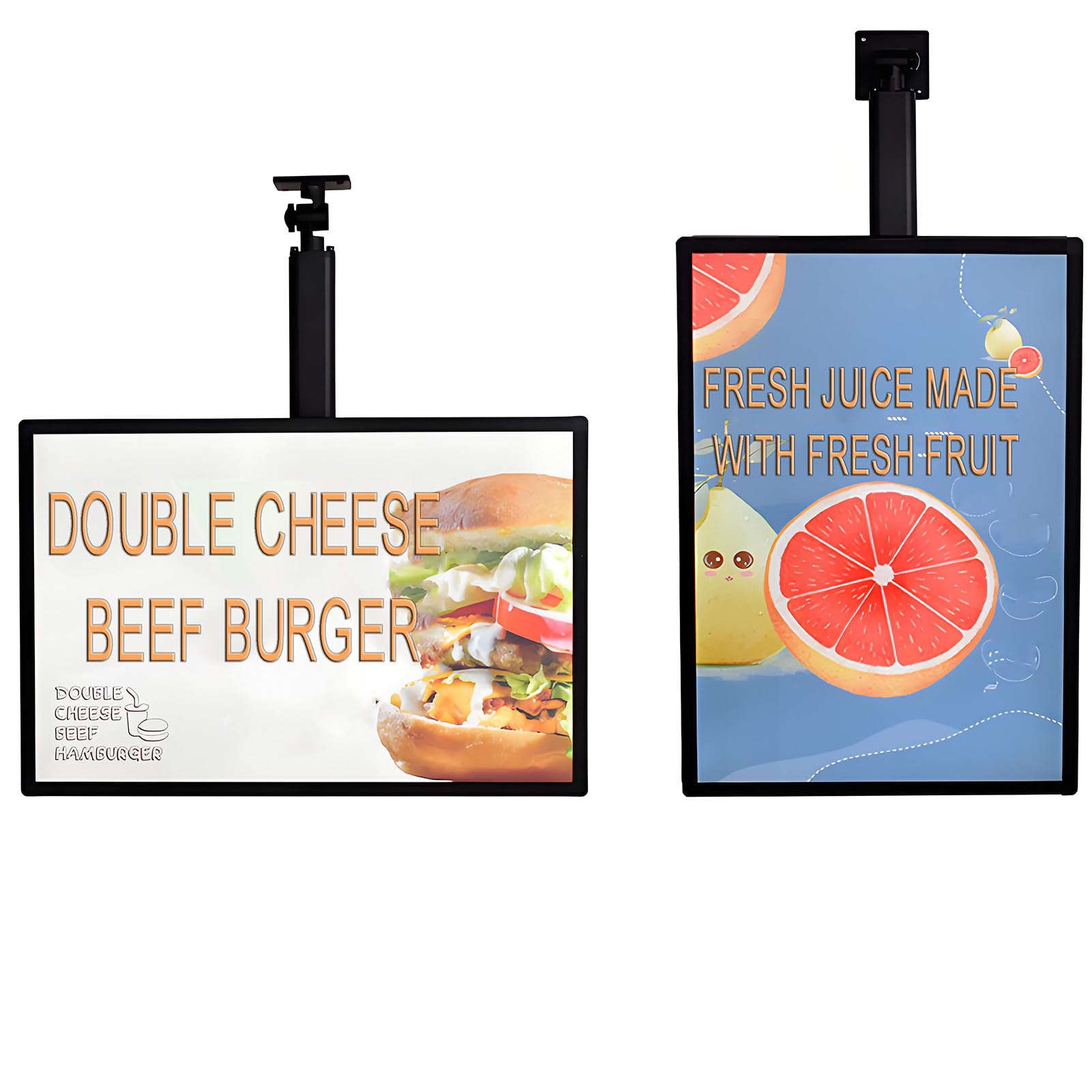 Lightbox LED do Restauracji,Oszczędzający Miejsce,Obrotowy i Odchylany,Jasny i Przejrzysty,Ultracienki,Ekran do Wyświetlania Nowego Menu/Treści Promocyjnych 2pcs-500 * 800mm