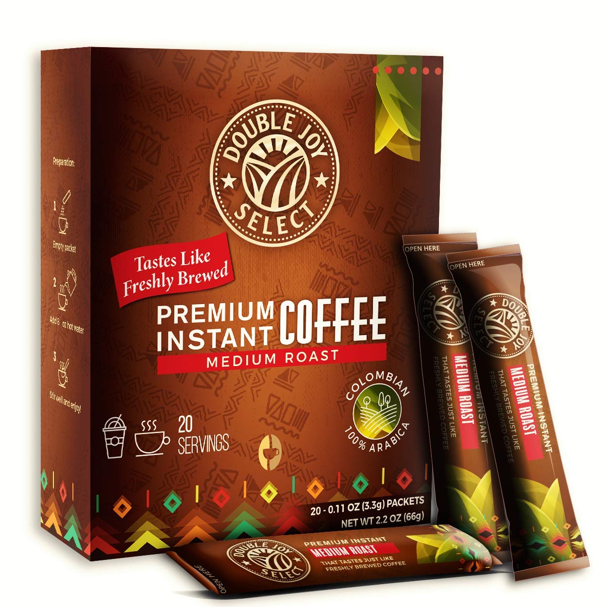 20 Instant Coffee Packets Instant coffee singles Tastes Like Freshly Brewed
