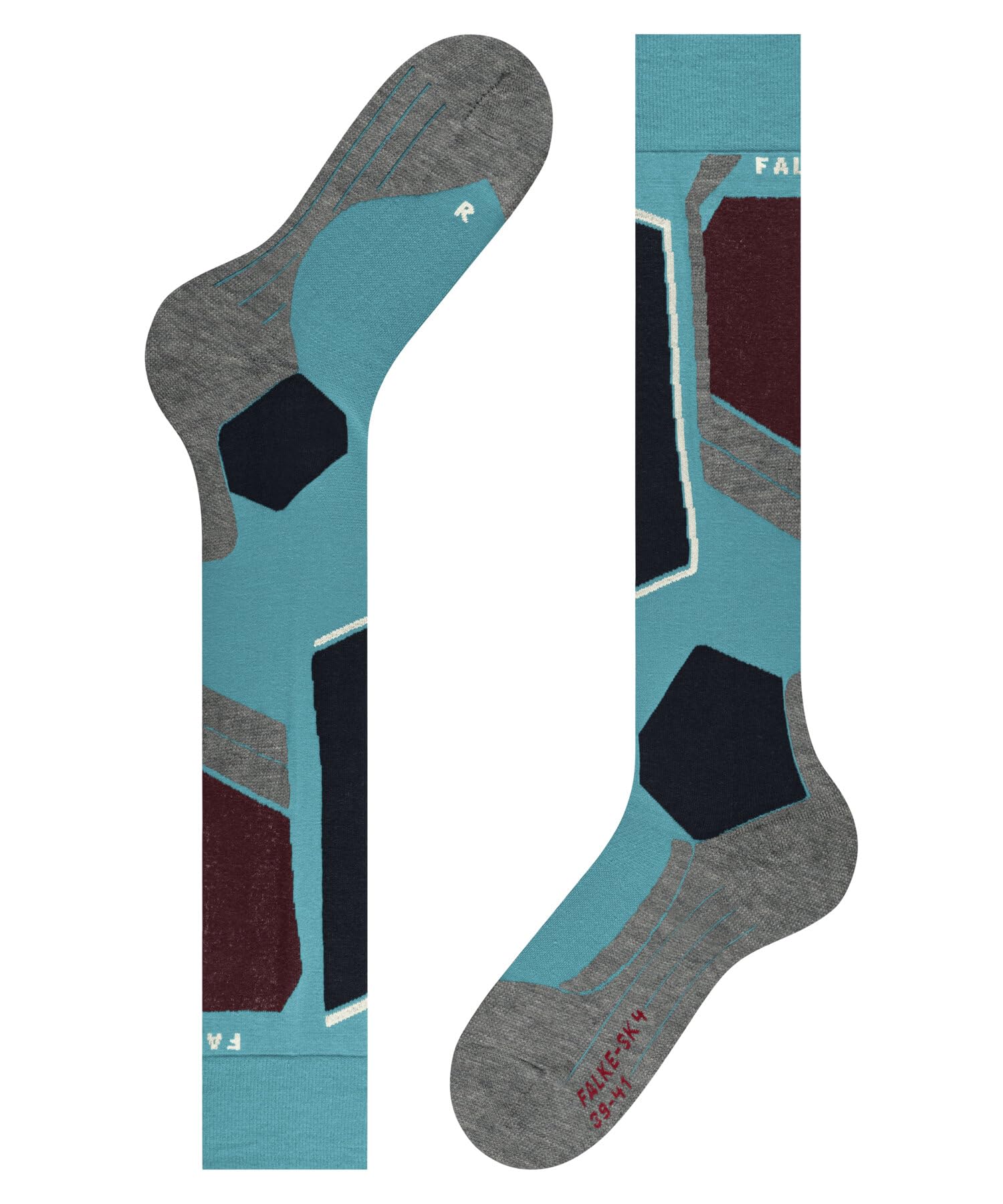 FALKE Kobiety Skarpety narciarskie SK4 Advanced W Kh Wełna ciepłe cienkie1 Para, Turkusowy Peacock Blue 6536-O, 35-36