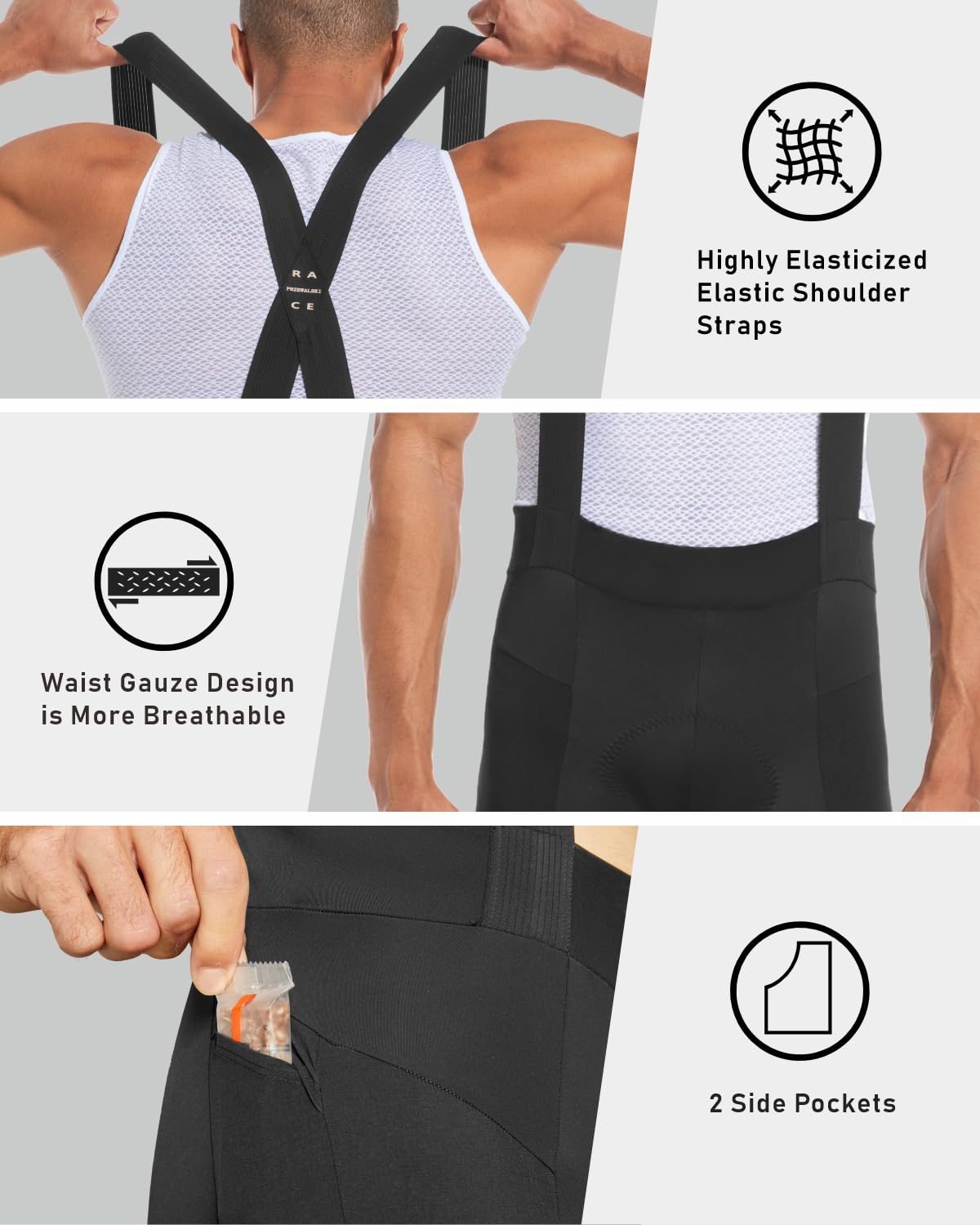 Przewalski Pantalones Cortos de Ciclismo para Hombre, con Acolchado 4D, Transpirables, para Ciclismo de montaña