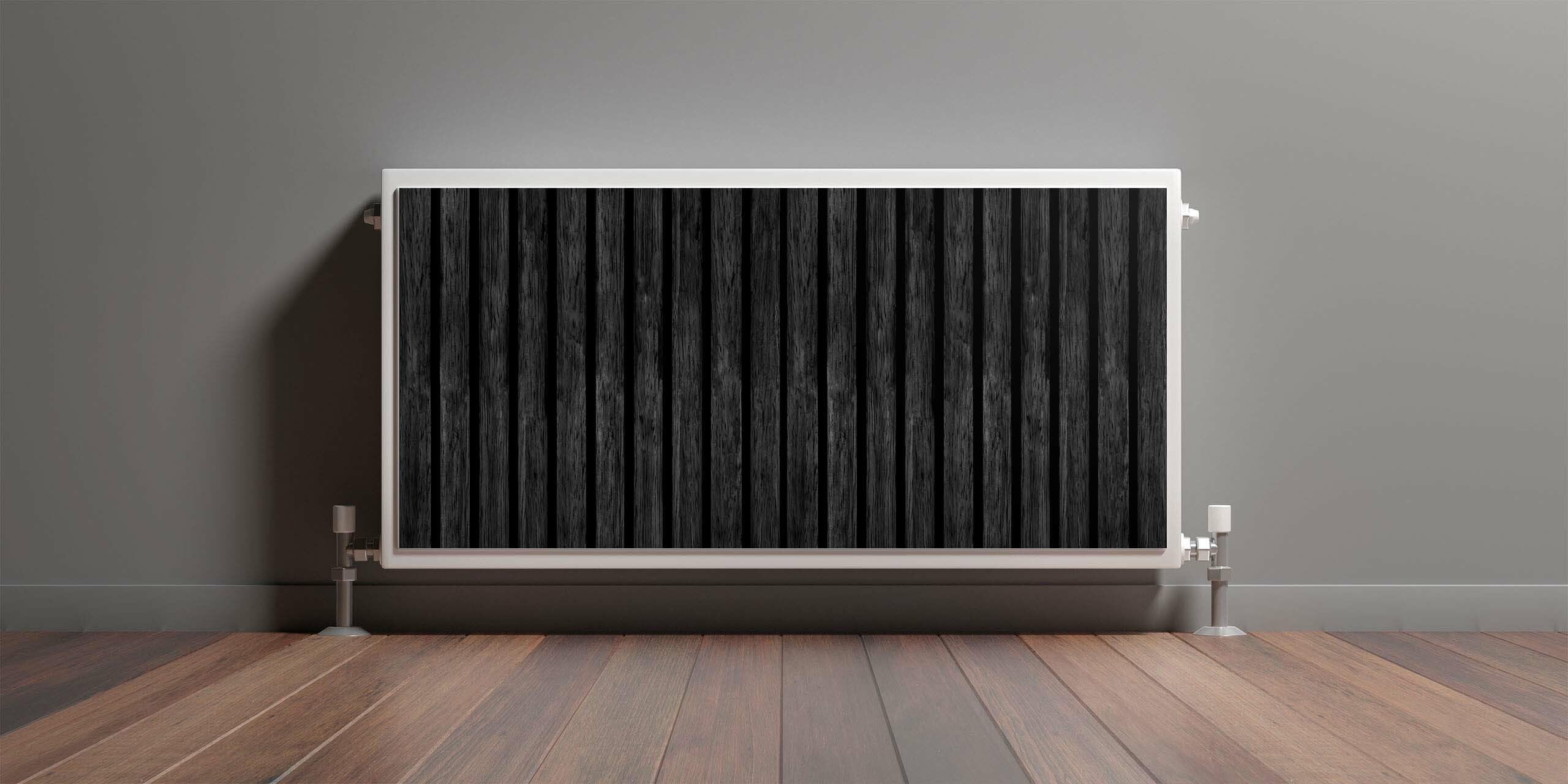 Muralo Osłona grzejnika, magnetyczna osłona grzejnika do grzejników panelowych ze stali lub blachy – bezzapachowa i bezpieczna dla zdrowia – czarne listwy drewniane szer. 100 cm x wys. 60 cm