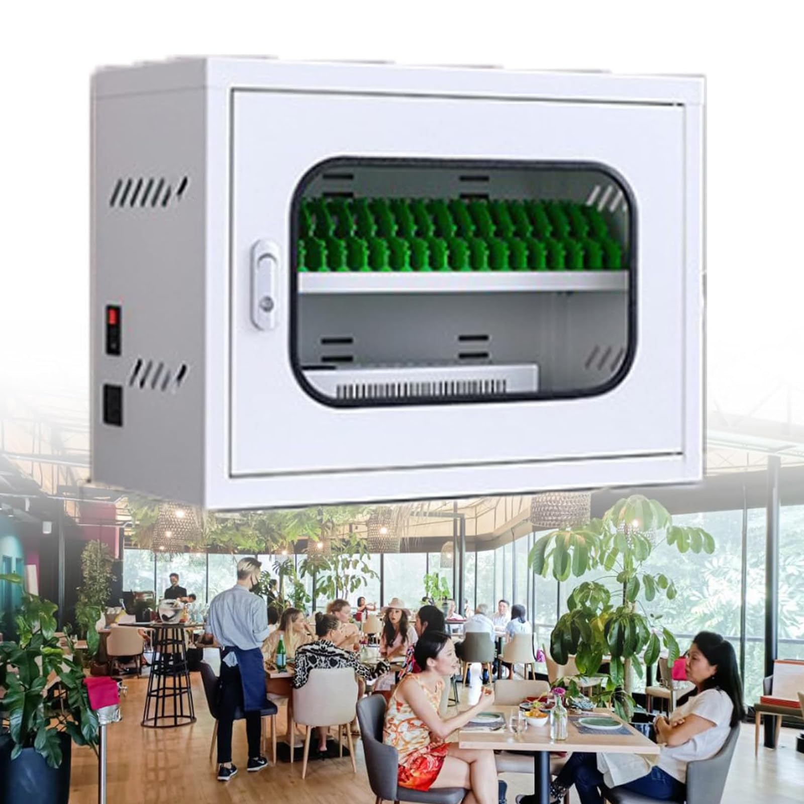 GTHTUHFD Mobile Phone Charging Station Cabinet With 60 Slots Usb Lockers For Schools Churches & Airports Rechargeable Phone Charging Stations On Universal Wheels,60Slots-20Sl,20slots