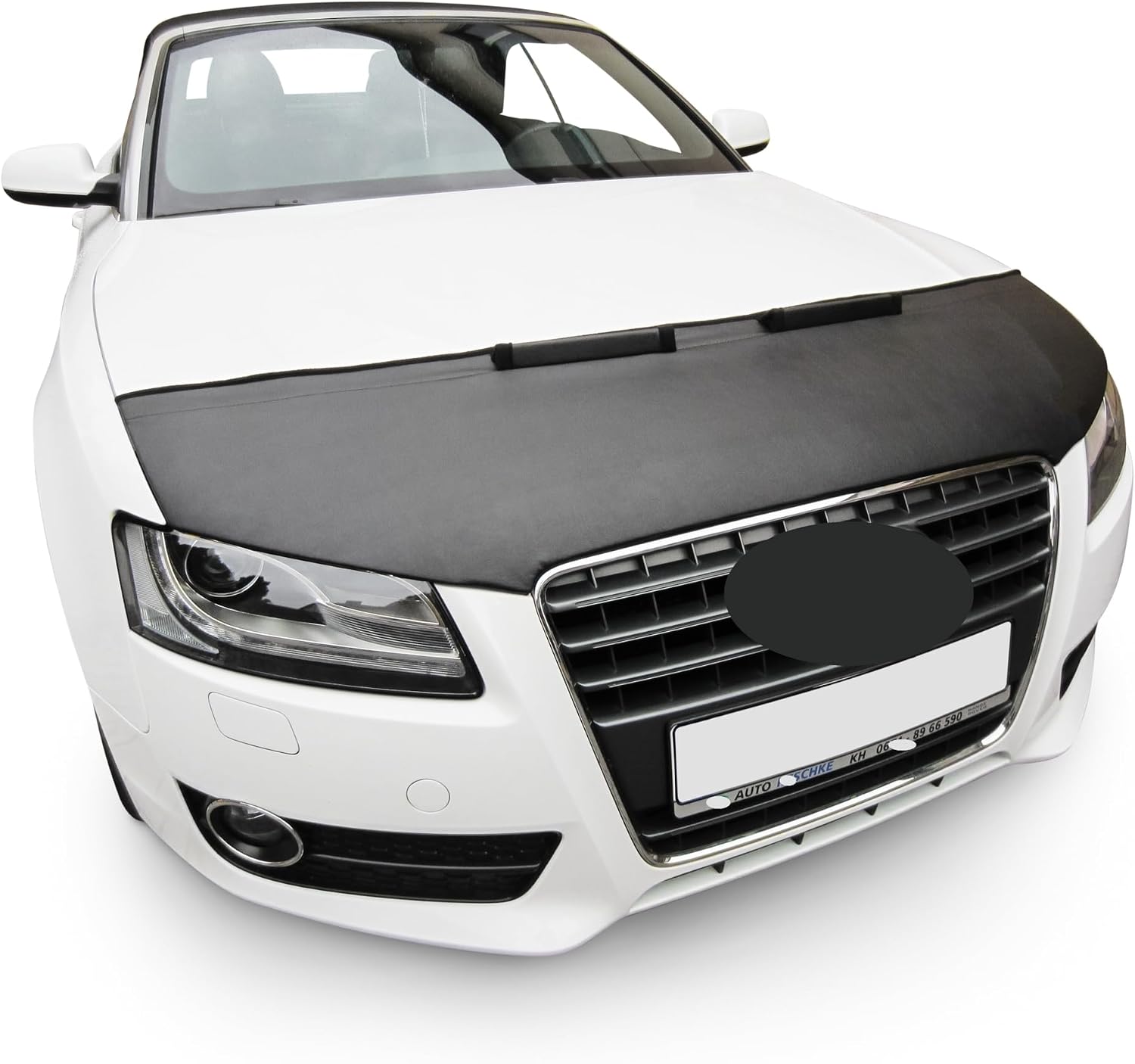 AB-00948c Carbon Fiber Look Hood Bra Compatible with Audi A5 2007-2011 Front End Nose Mask Bonnet Bra