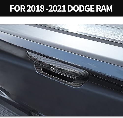 Miniatura 7 de Cubierta de Adorno de Manija de Puerta Exterior de Portón Trasero de Fibra de Carbono ABS, Cubierta de Manija de Agarre de Maletero Trasero para