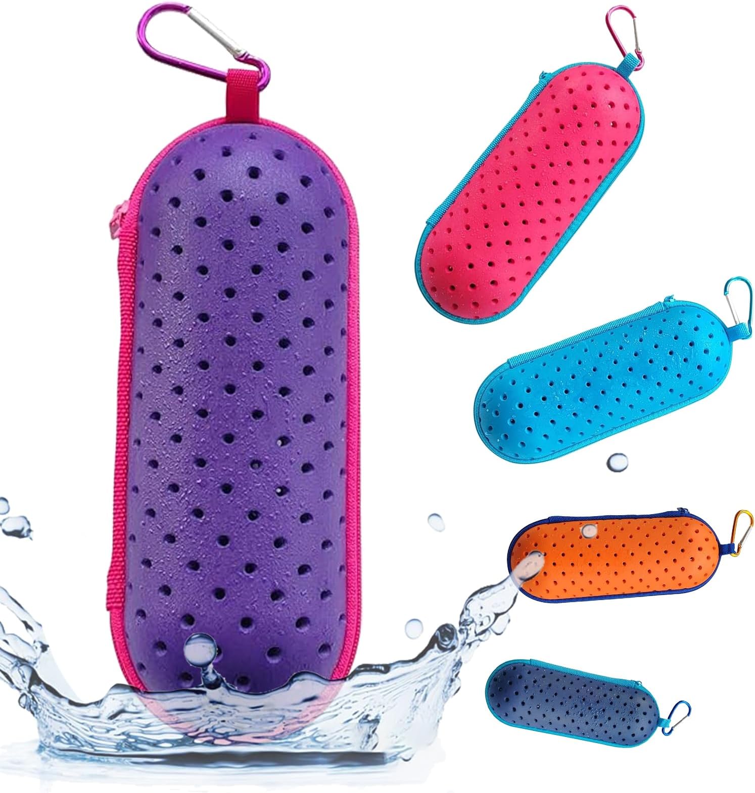 Swim Goggle Case, Protective EVA Case with Drainage Holes, Shockproof & Compact Storage Case for Swimming Goggles