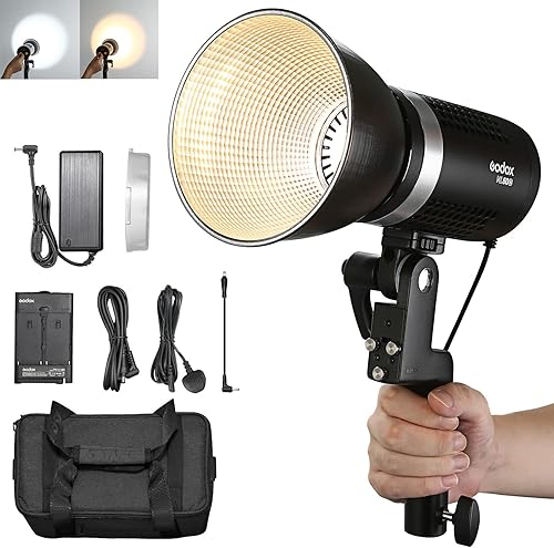 Godox ML60Bi - Luz de video LED bicolor 2800K-6500K 60W CA o batería de litio luz LED portátil 7 FX CRI 96 TLCI 97 ventilador silencioso para