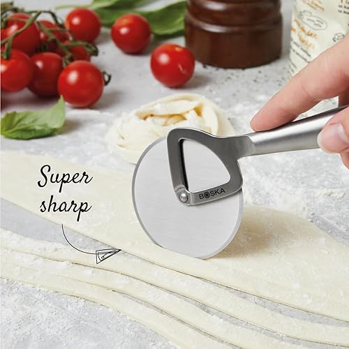 Miniatura 2 de Boska Cortador de pizza de acero inoxidable - Cortador multifuncional de rueda de pizza de Copenhague - Cortador de alimentos de mano - Rodillo