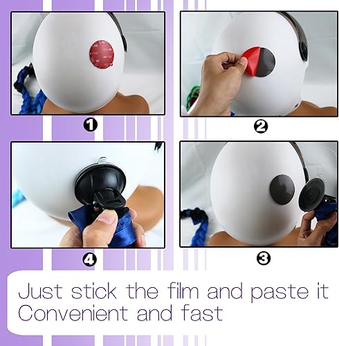 Miniatura 7 de Trenzas para casco de motocicleta, con ventosa desmontable, moño, para bicicleta, cola de caballo, cola de caballo, 1 unidad (casco no incluido)