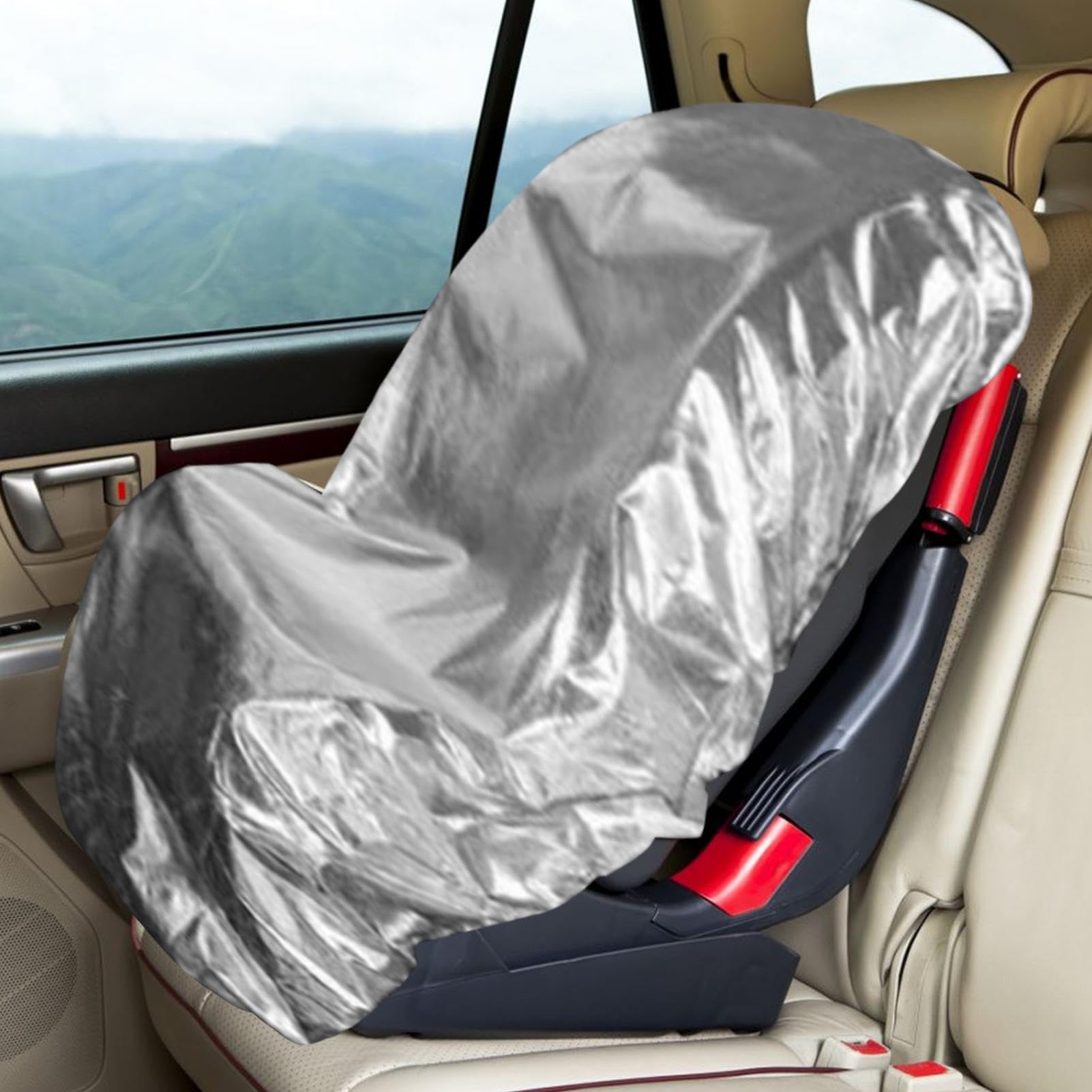 Copertura Parasole Seggiolino Auto - Protezione UV Per Bambini, Tessuto Riflettente Traspirante Per Sedili Auto, Coprisedile Termico Per Seggiolini Auto Estivi | Scudo Termico Anti-calore Con Rivestim