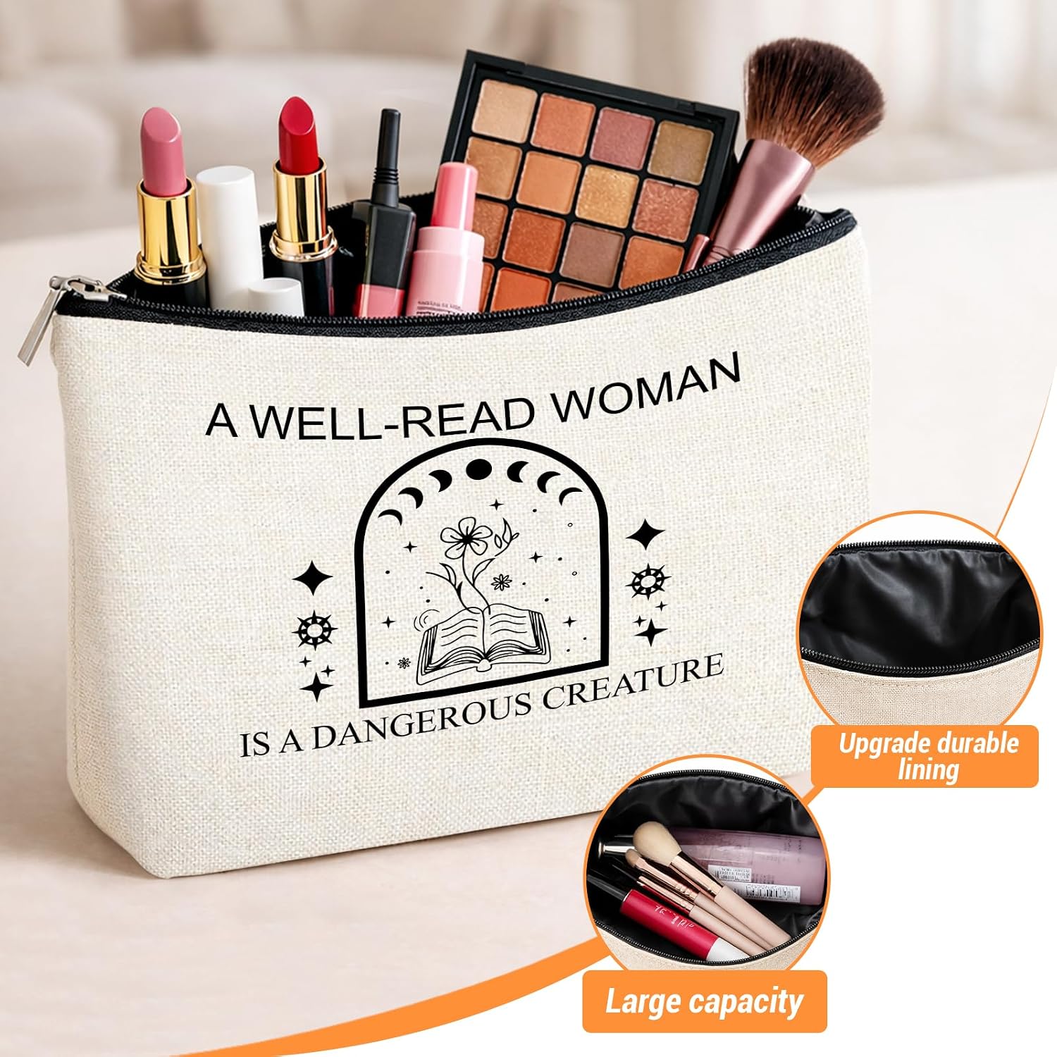 Book Lovers Gifts Makeup Bag for Women, Funny Bookish Gifts for Women image 4