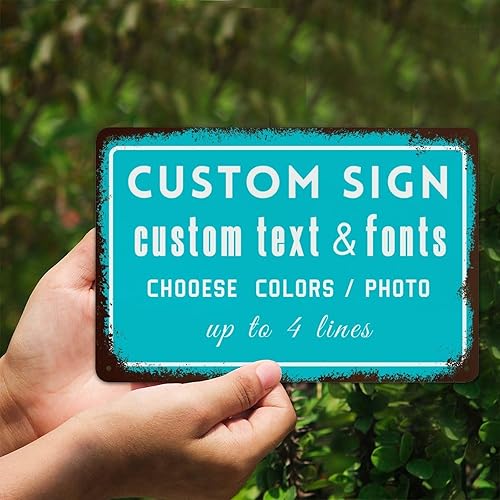 Miniatura 3 de Letrero de precaución personalizado, letrero de metal personalizado para exteriores, letreros metálicos retro vintage, letrero de metal para