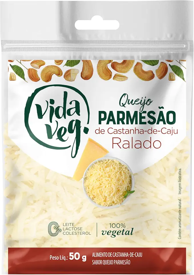 Queijo Vida Veg Parmesão Ralado de Castanha de Caju Vegano 50g