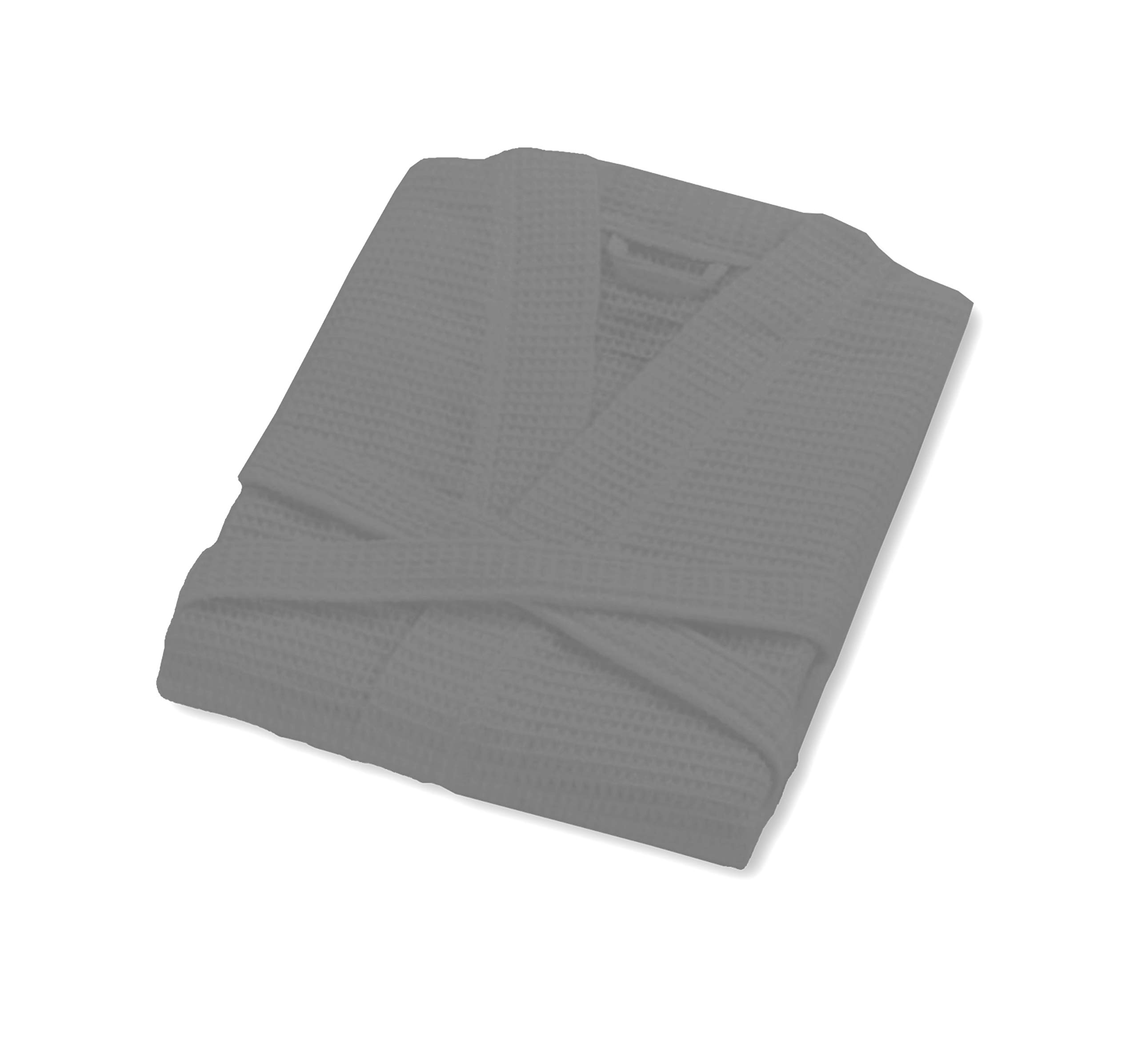 A & B TRADERS Albornoz de punto gofre ligero kimono para el hogar, bata de baño de algodón egipcio suave, para hombres y mujeres