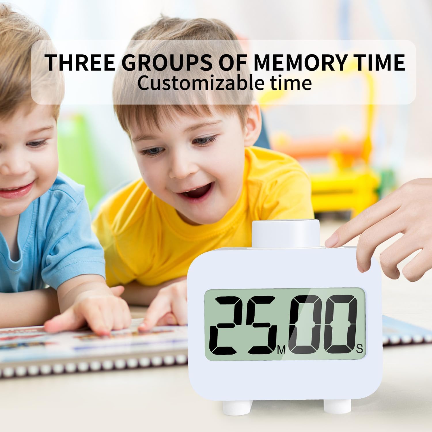 Digital Timers, Digital Kitchen Timer for Cooking,Countdown Countup Timer for Classroom,Gym Timer Fitness with Knob Rotating,Quick Memory Presets, Automatic Standby