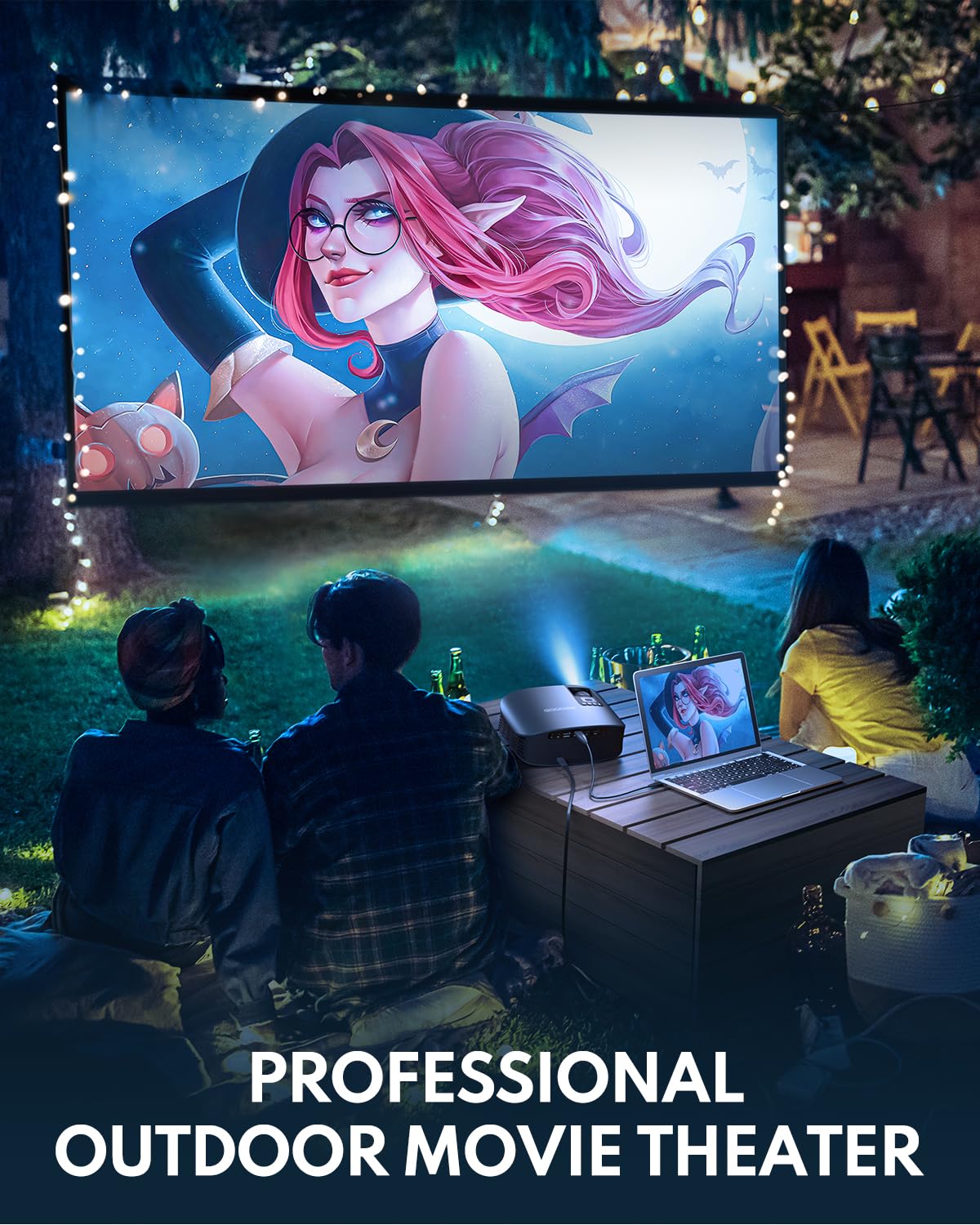 GooDee Proiettore 4K Portatile con WiFi 6 e Bluetooth 5.4, Proiettore Video Full HD Migliorato 2026, Dolby Audio per Home Theatre per Notte all'aperto, Ultimo Intervento e Camera da Letto, Compatibile