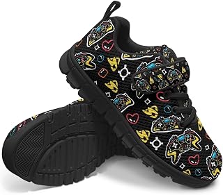 Boys Girls Running Shoes Slip On Single Buckle Kids Sneakers Mesh Tennis Shoes Lightweight Breathable for Athletic Gym School Sport Black Sole