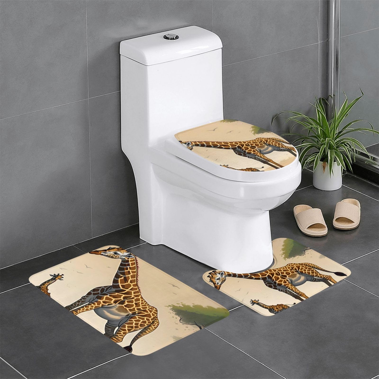 Tapis de salle de bain antidérapants microfibre pour WC et coiffeuse