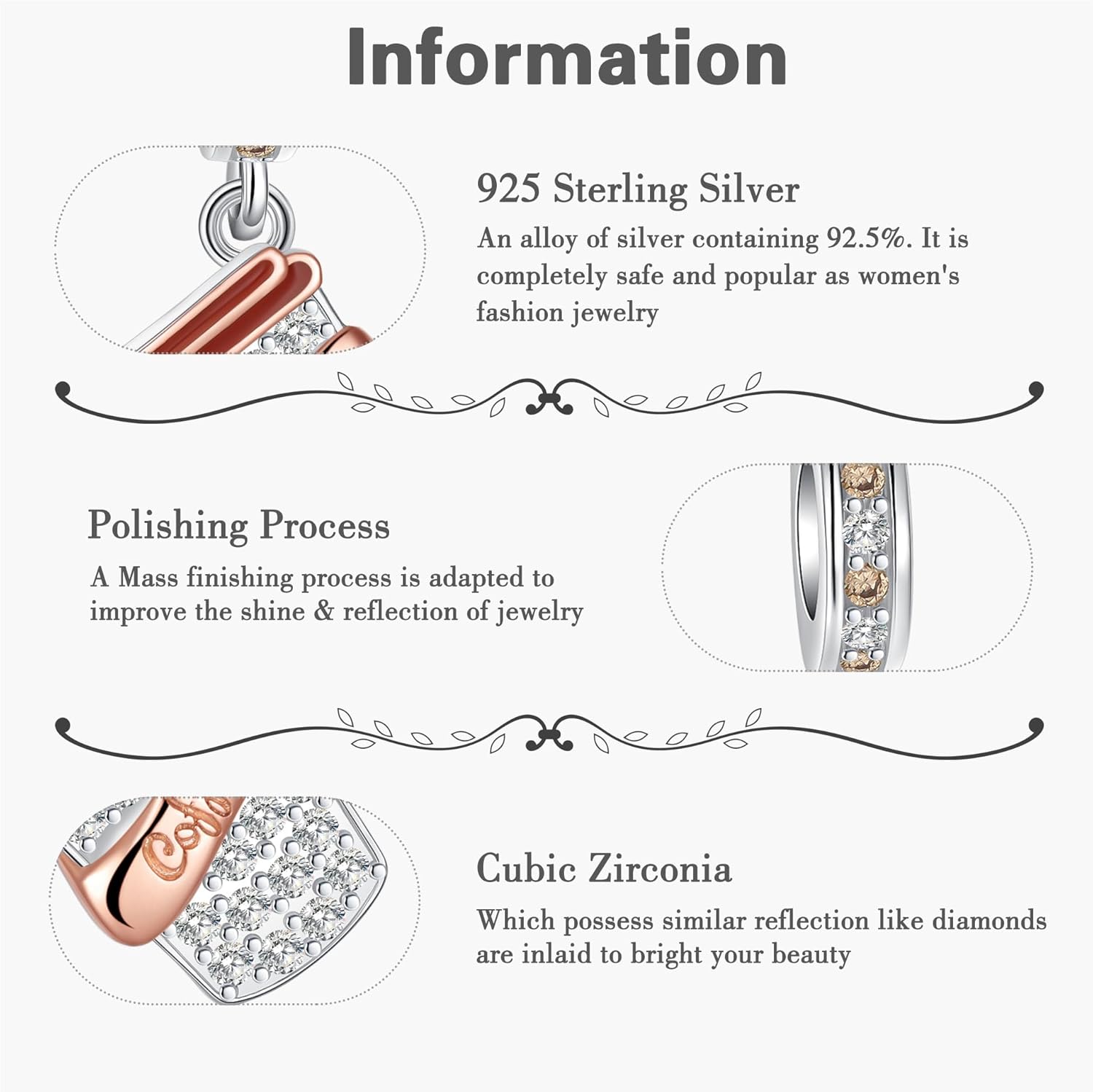 Dangle Charm 925 Sterling Silver Charms fits Bracelets and Necklace Pendant Bead Charms Jewelry Present for Women - Image 3