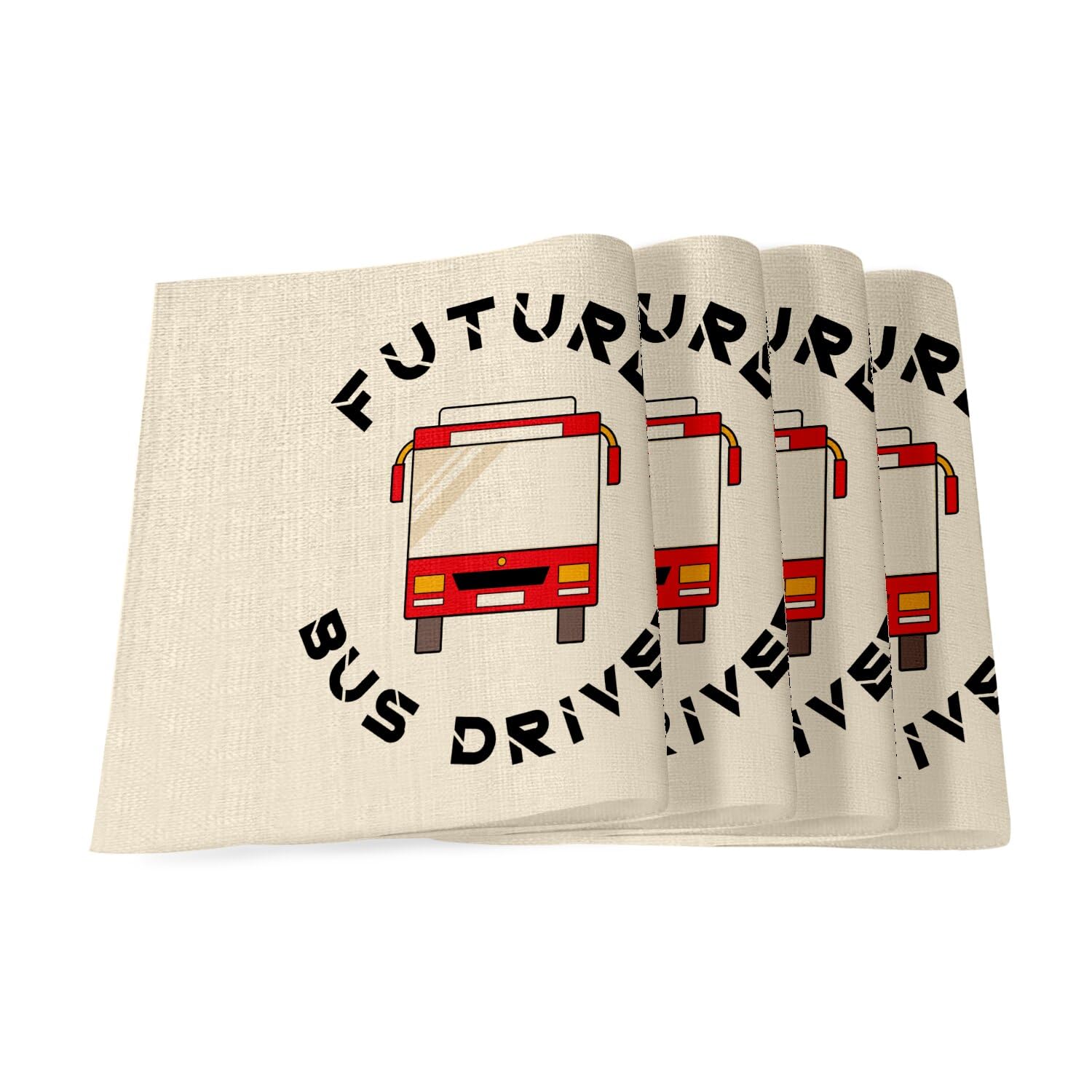 Sets de Table en Lin Future Bus Driver - Grand Format 40x28,5 cm Lot de 4