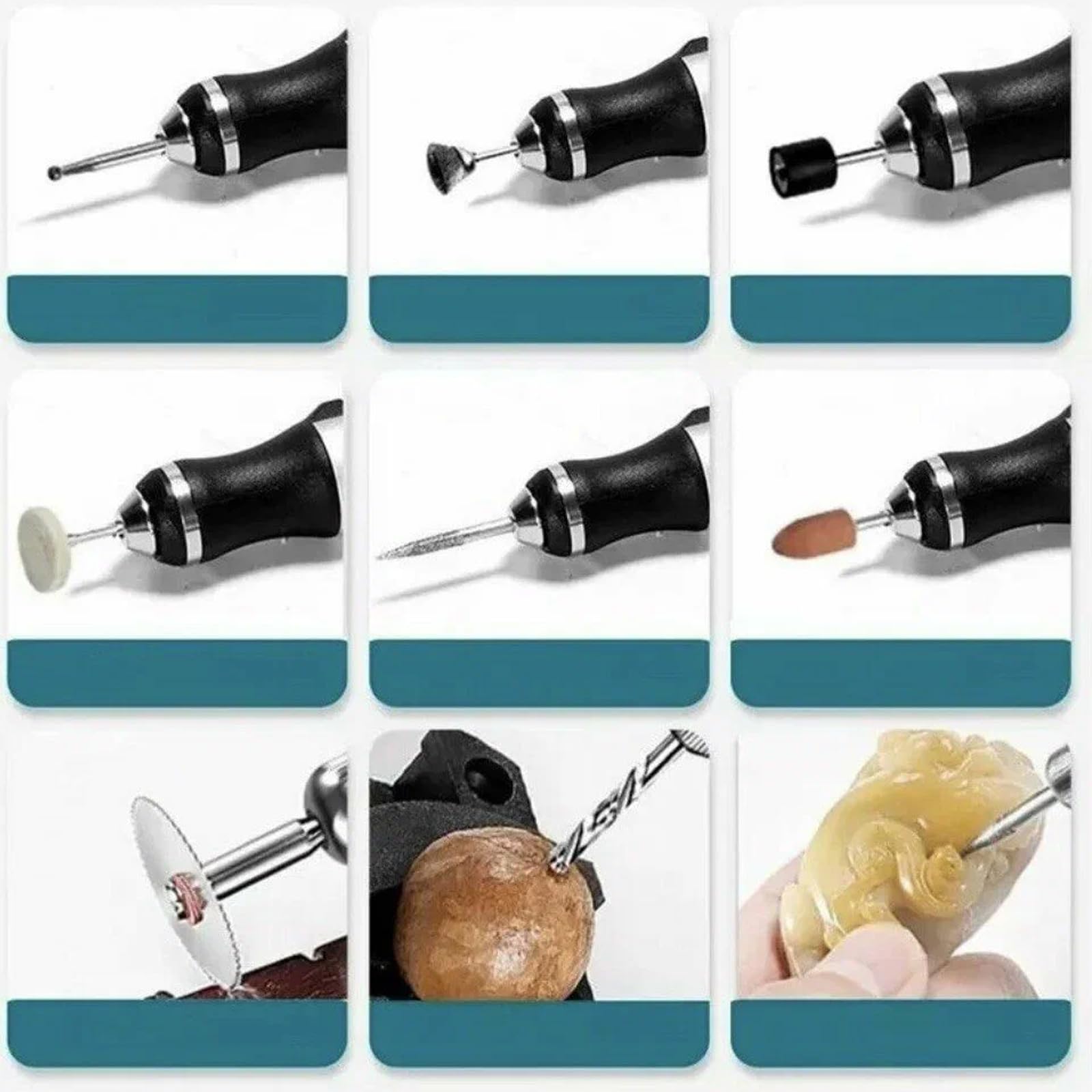 Kit de stylo de gravure sans fil – Outil de précision pour artistes et bricolage | Gravure sur jade, bois, métal, puces de téléphone polonaises | Lisse et puissant avec l'outil de sculpture sur bois