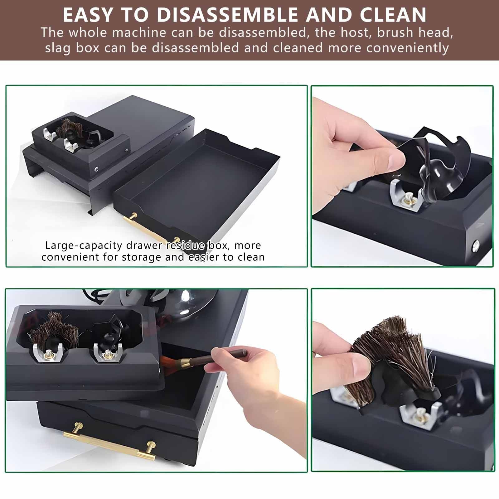 Nettoyeur De Marc De Café Amovible, Bac à Marc Grande Capacité, Nettoyeur Automatique De Porte-Filtre à Café 150 W Black