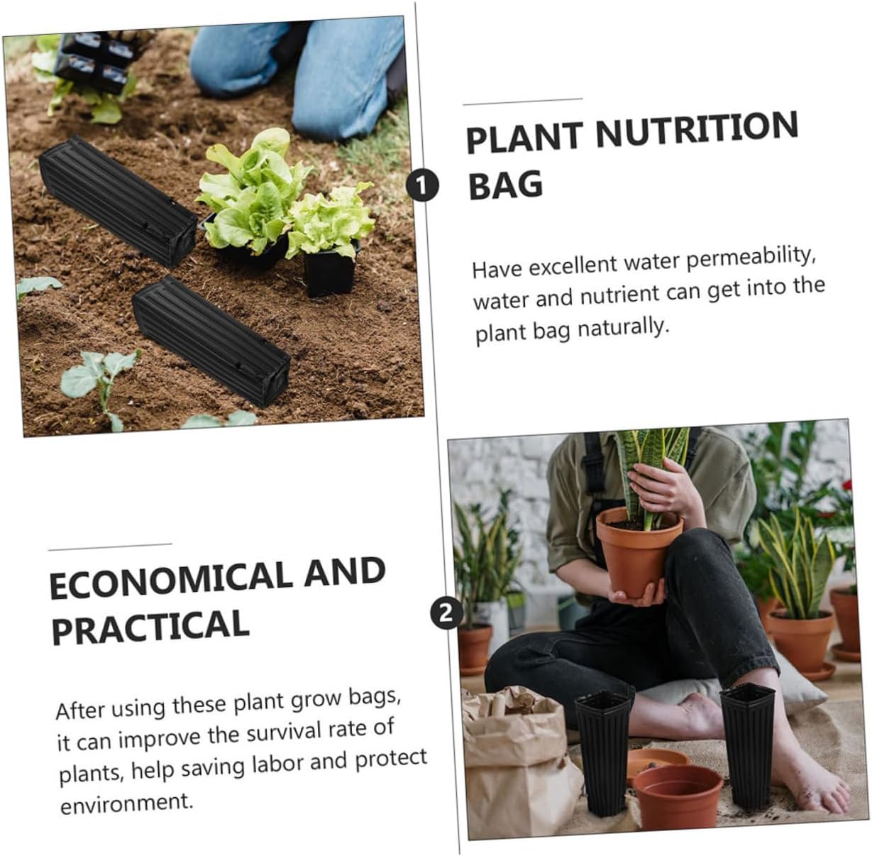 60pcs Thickened Plastic Tree Pots for Citrus Trees Deep Nursery Container Drainage Plant Grow Cups for Healthy Root Development for Gardening Planting