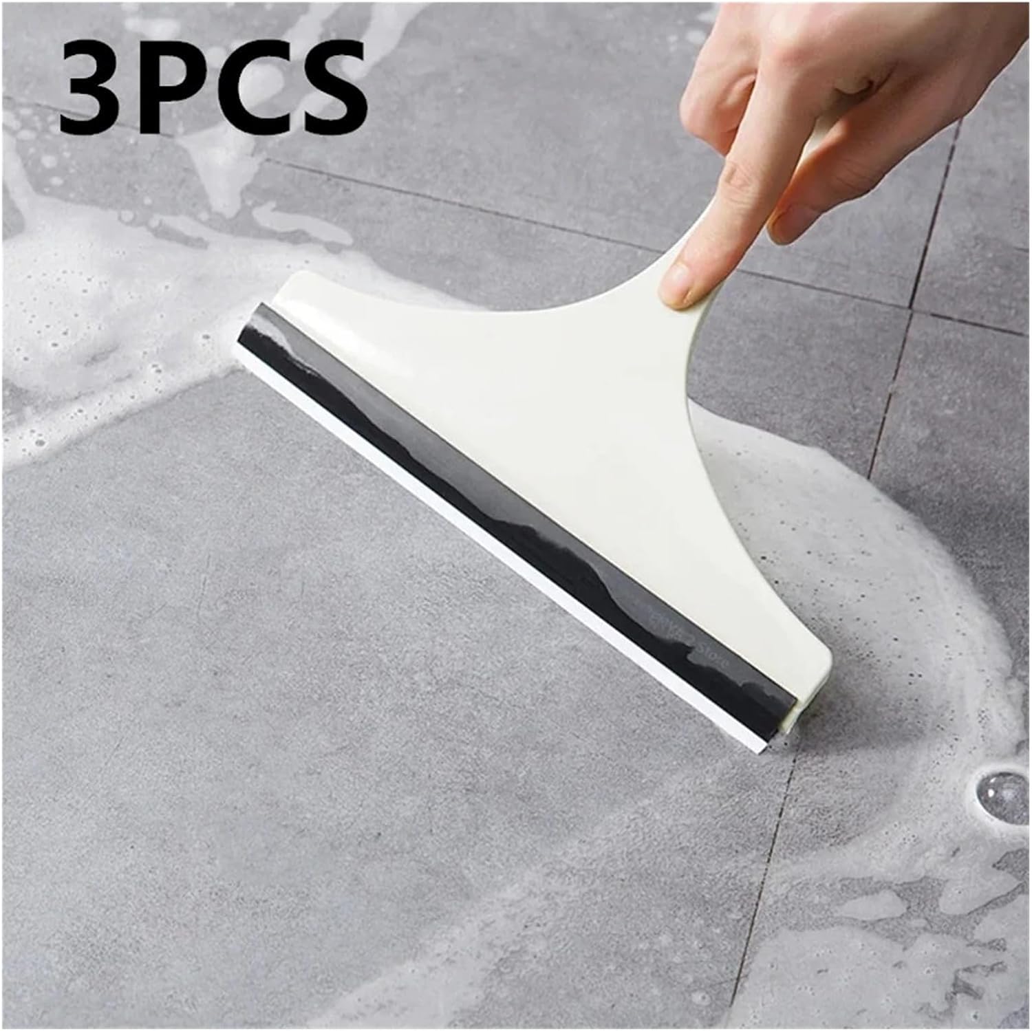 Silicone Water Wiper Plate Glass Cleaner Scraper Car Windshield Cleaning Squeegee for Car Windshield Window Bathroom Kitchen(3PCS Random Color)