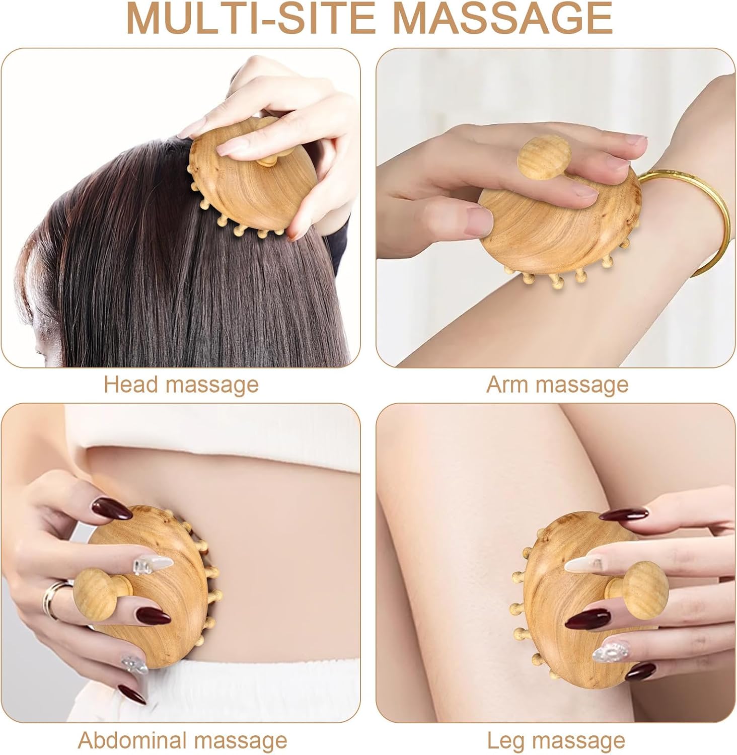 Beechwood Scalp Massage Comb Wooden Hair Comb for Women Portable Head and Body Relaxation Tool Comfortable Sturdy Natural Wood Massager for Home Use