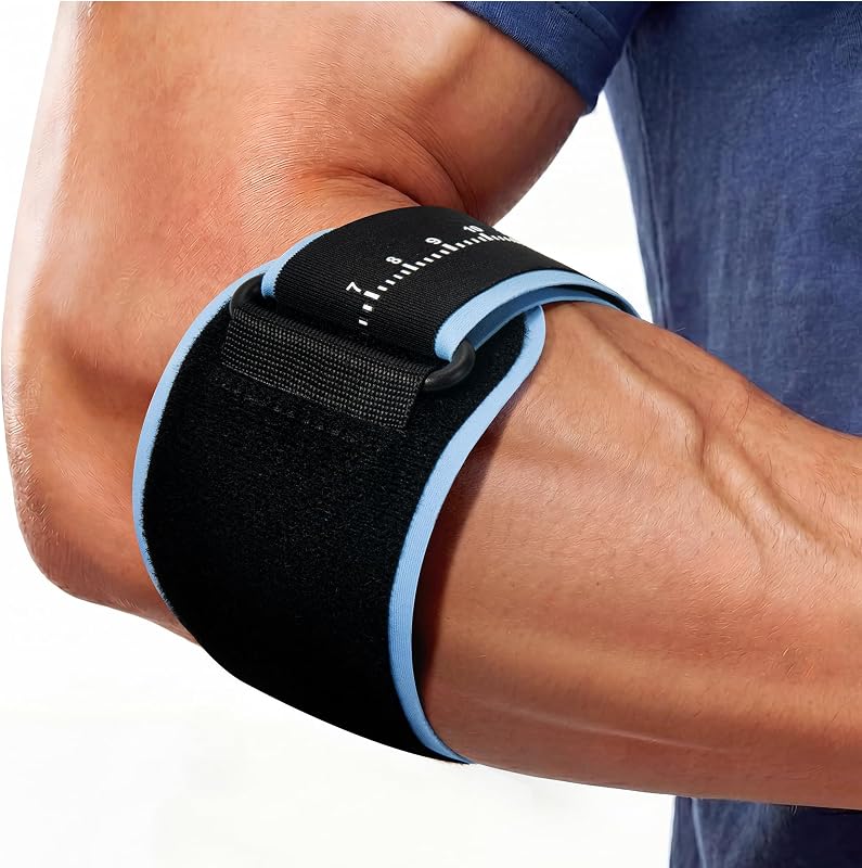 Elbow Brace Removable Pad, Compression Strap For Tennis Elbow & Tendonitis | Adjustable Counterforce Compression Strap for Men, Athletic Support for Weightlifting, Basketball, Gym, Fits 8.3-13 Inch Arms
