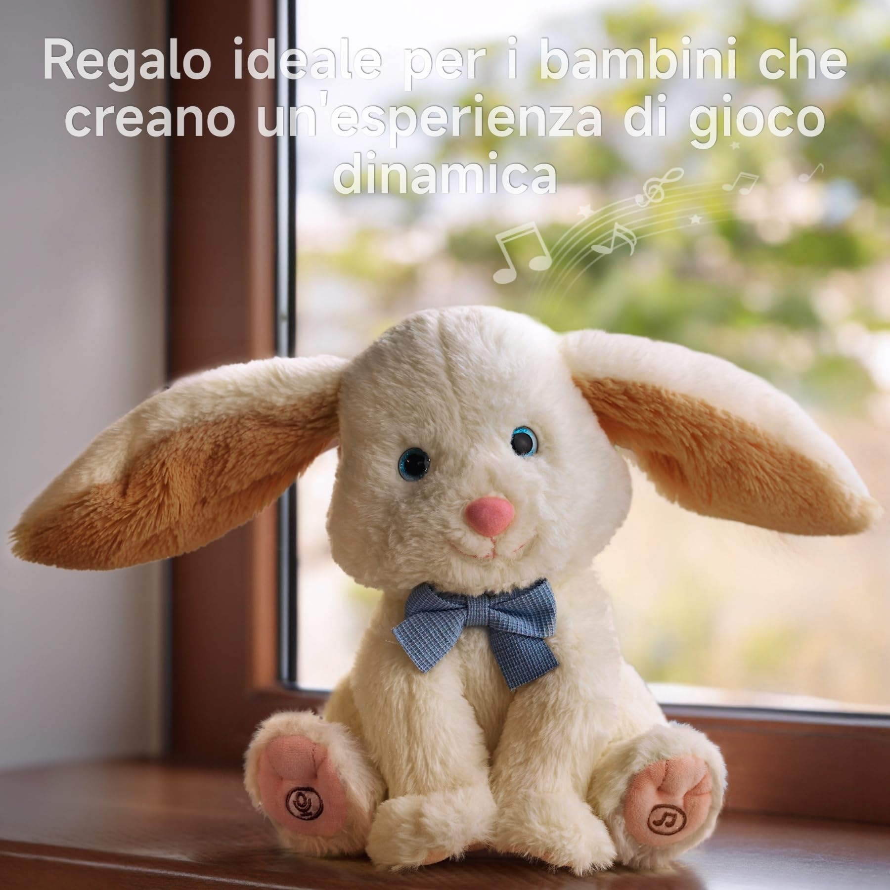 TUMAMA KIDS Giochi Bambini, Elettrico Peluche Coniglio, Giocattoli Animali Interattivi, Canta e Ripete Parlante, Scuotere l'orecchio, Giocattoli Bambino 1 2 3 anno, Regalo Bambina