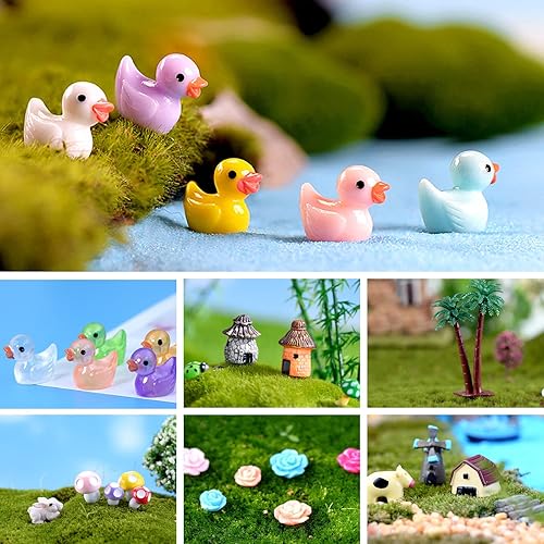 Miniatura 2 de 200 Piezas Accesorios de Jardín de Hadas, Mini Patos de Resina, Kit de Jardín de Hadas, Figuras en Miniatura, Kit de Adornos de Micro Paisaje