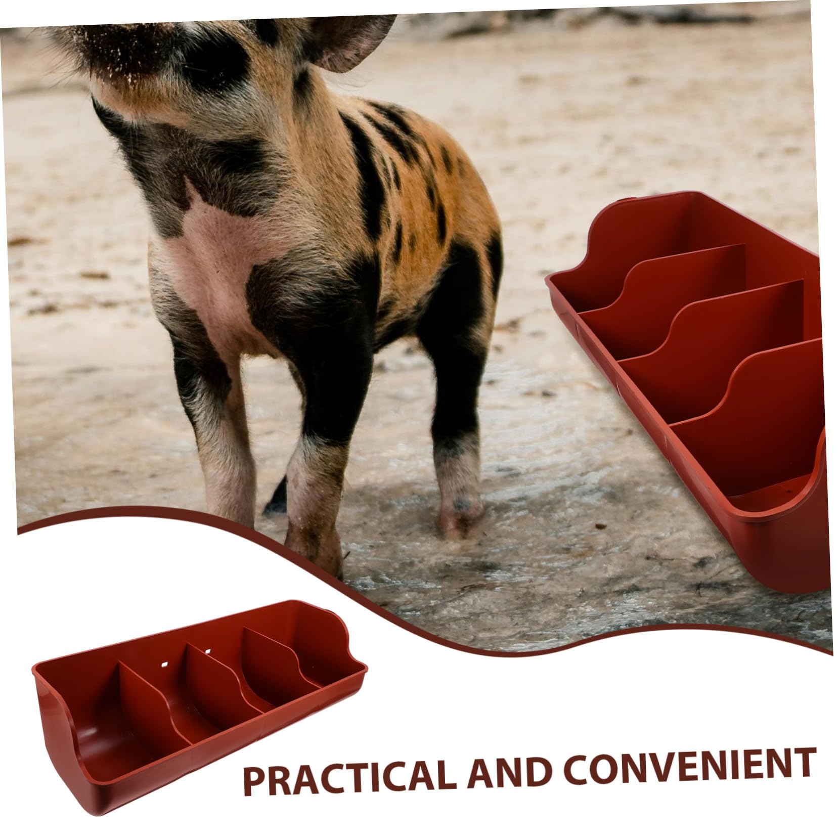 SHINEOFI Mangiatoia Resistente per in Plastico Maiali e Scomparti Multi-slot Facile da Pulire per Uso in Fattoria Allevamento Bestiame