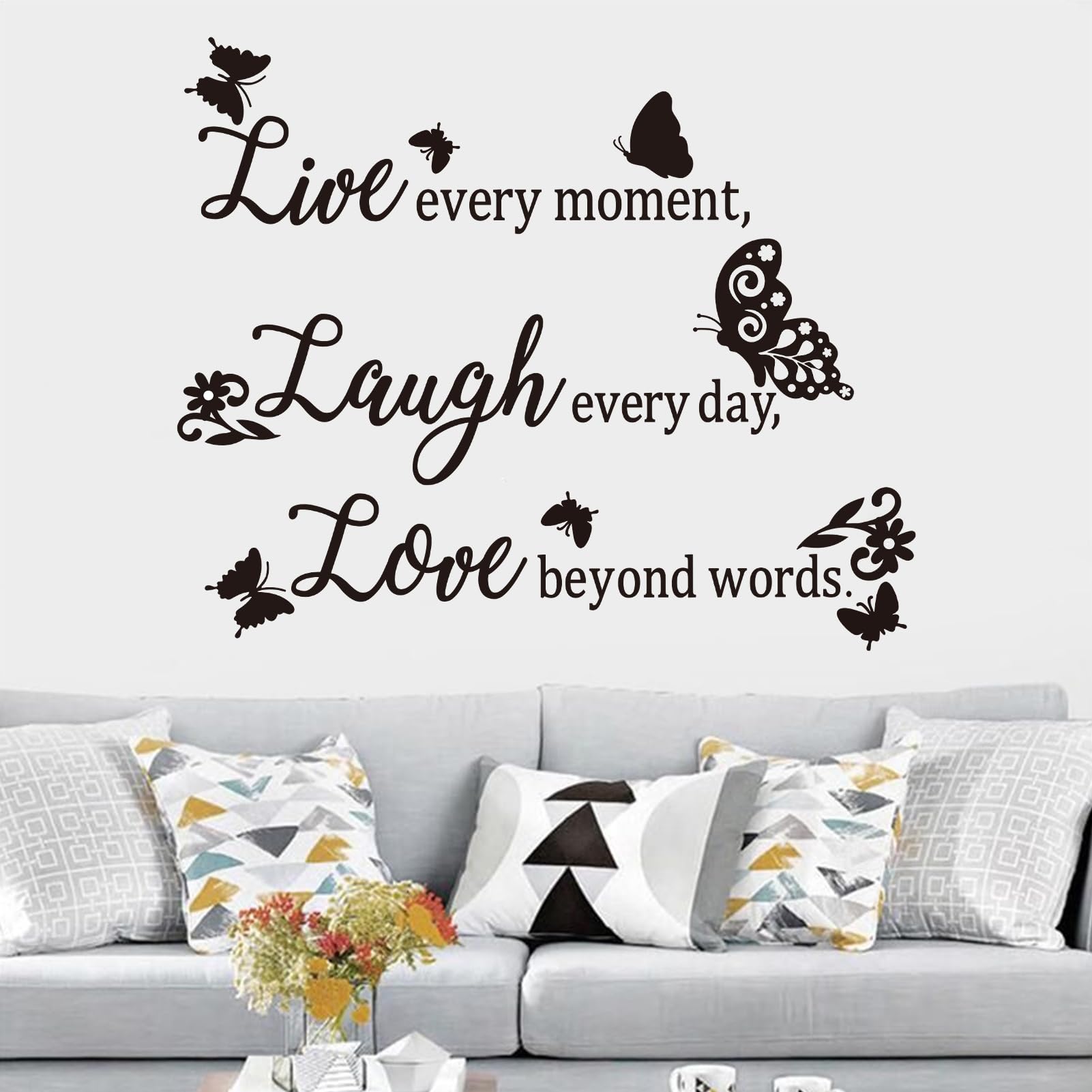 Motivational Home Wall Decals for Bedroom: Inspirational Family Quotes Vinyl Art Wall Stickers for Living Room Kitchen Apartment Bathroom
