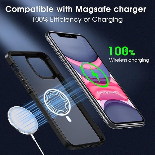 Miniatura 4 de X-level Carcasa compatible con iPhone 11 a prueba de golpes, protección contra caídas de grado militar, translúcido esmerilado y anticaída, parte