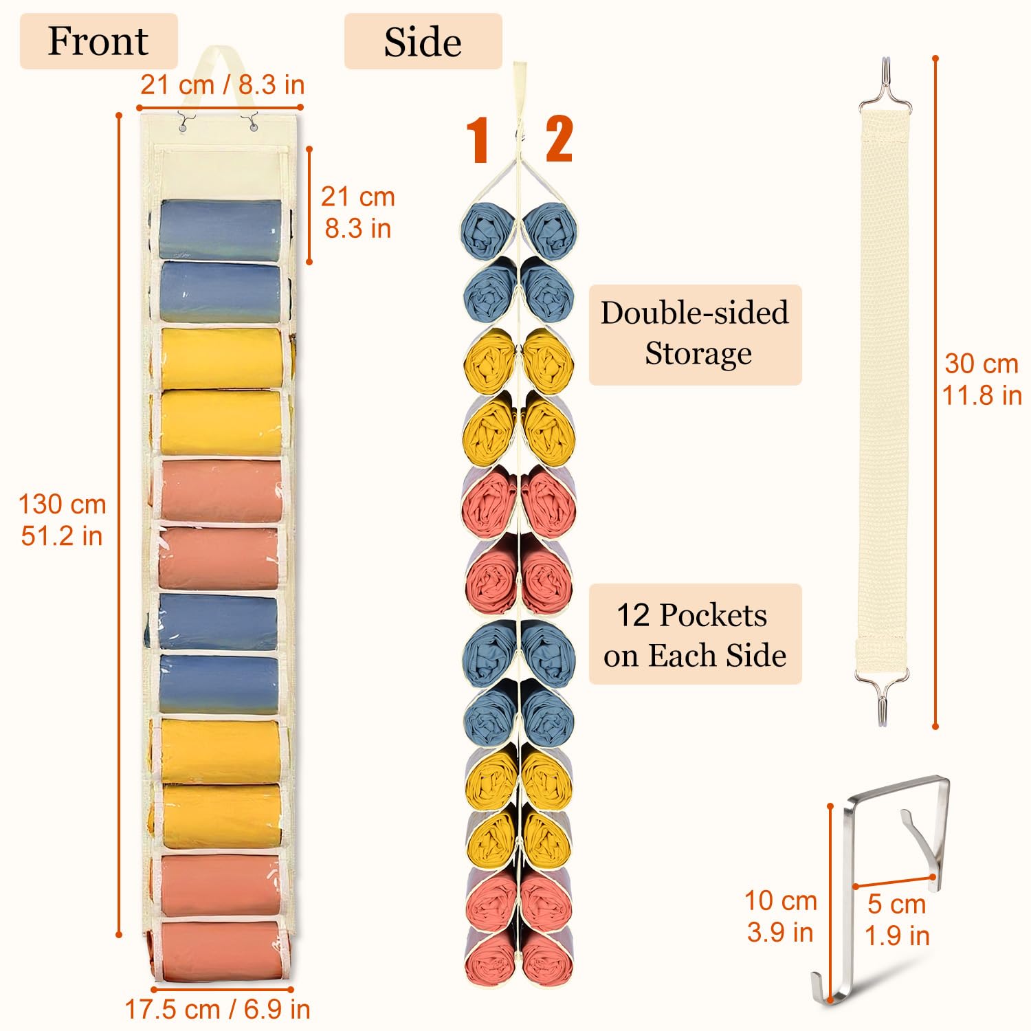 Lirex Hanging Yoga Legging Storage Organizer with 24 Pockets - Image 2