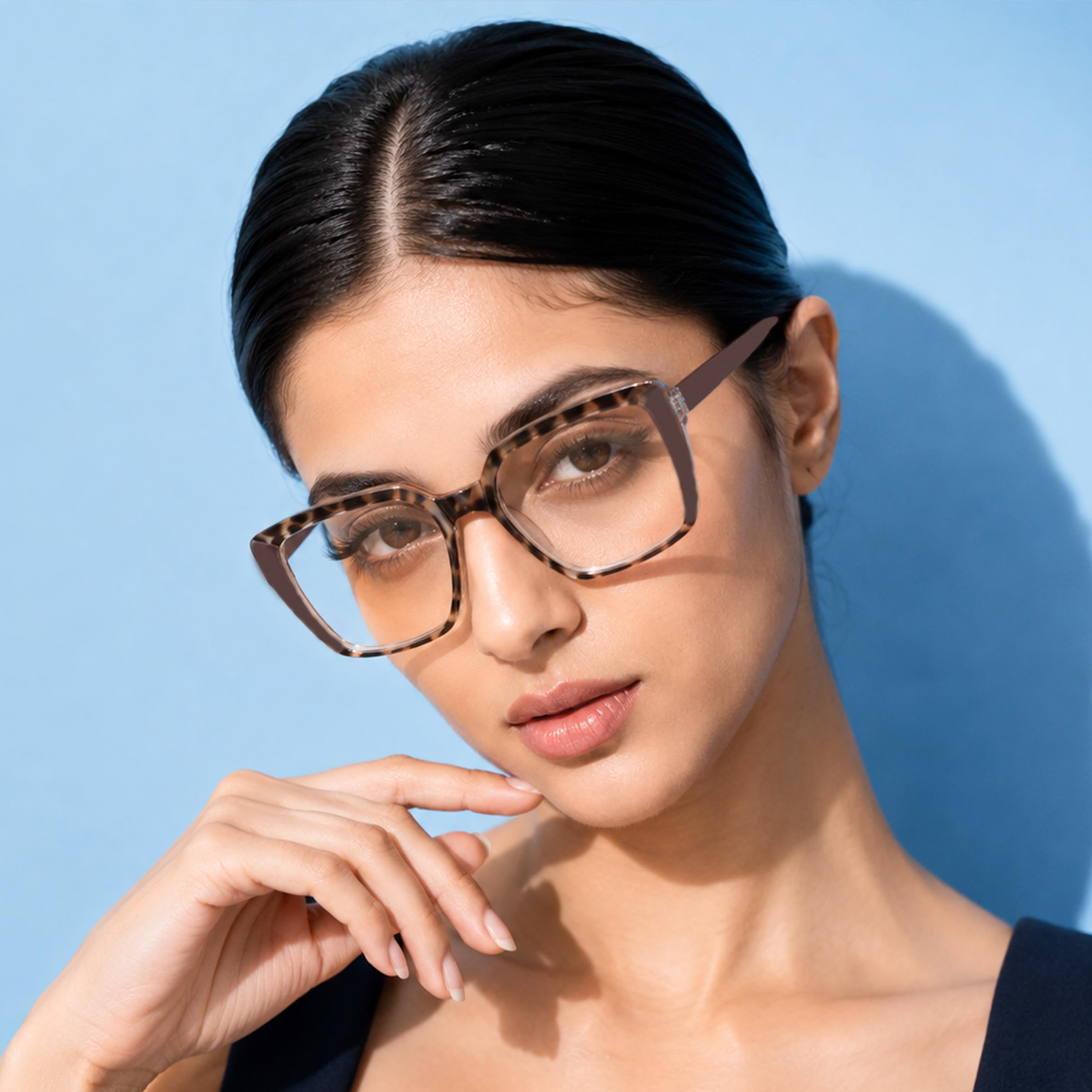 PERKEY Gafas cuadradas de corte azul con bloqueo de luz para computadora para hombres y mujeres